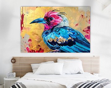 Realistische kleurrijke abstracte vogelkunst
