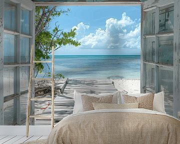 Window view of tropical beach by Poster Art Shop