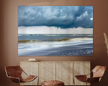Waterspout over sea