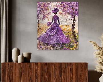 femme avec des fleurs sur Egon Zitter