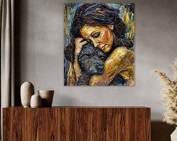 Frau mit Hund von Egon Zitter