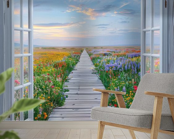 Voorbeeld van het werk in een kamer