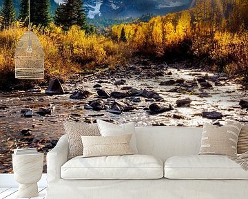 Maroon Bells Colorado Herfstfoto - Herfstkleuren Foto - Landschap in de wildernis Foto Print