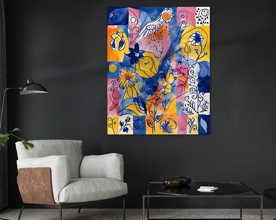 Voorbeeld van het werk in een kamer