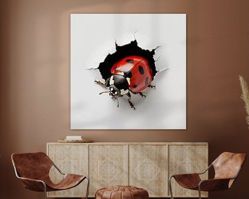 Lieveheersbeestje uit de muur