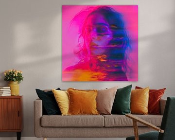 Abstract portret vrouw pop art kleurexplosie van Mel Digital Art