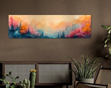 Neon Forest Landscape | Chroma Canopy by Art Whims
