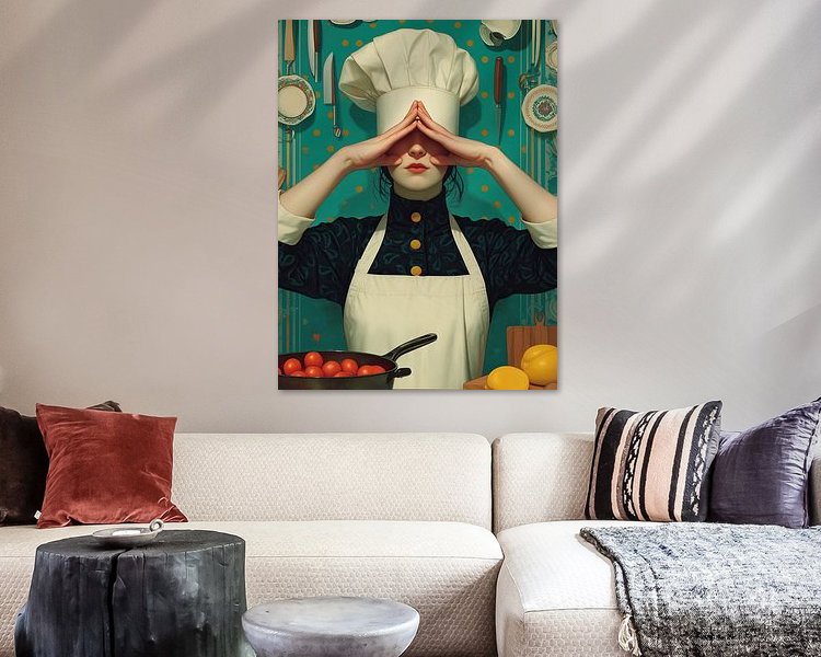 Voorbeeld van het werk in een kamer