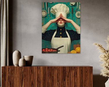 Voorbeeld van het werk in een kamer