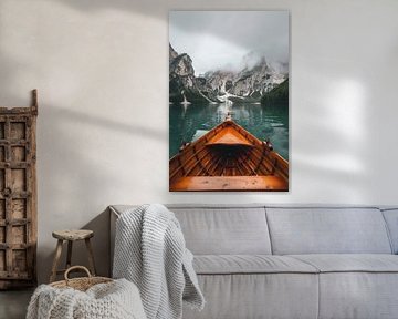 Boat in a mountain lake
