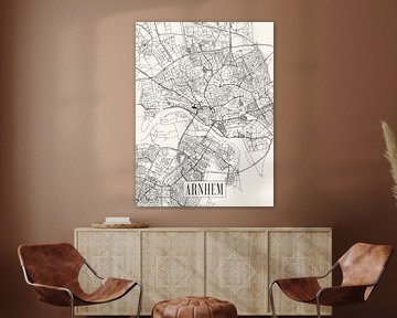 Stadskaart Arnhem - Stad - Lichte variant - Plattegrond van Locus Studio