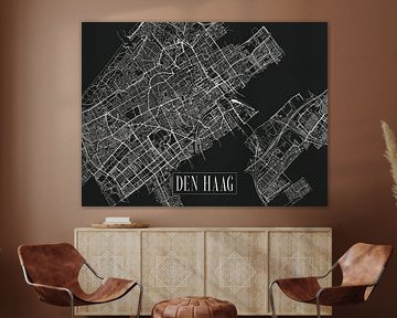 Stadtplan von Den Haag - Stadt - Dunkle Variante - Karte von Locus Studio