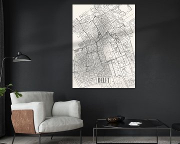 Stadskaart Delft - Stad - Lichte variant - Plattegrond van Locus Studio