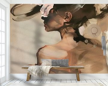 Portret in pastelkleuren met een romantische uitstraling van Carla Van Iersel