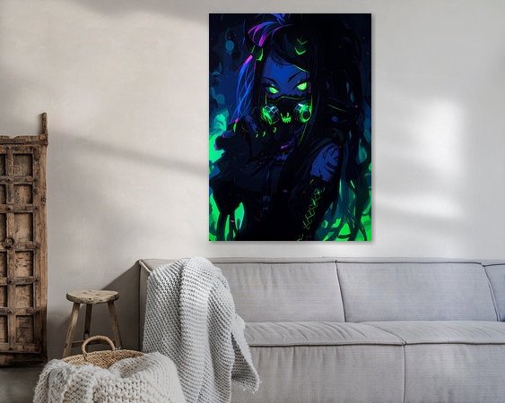 Voorbeeld van het werk in een kamer