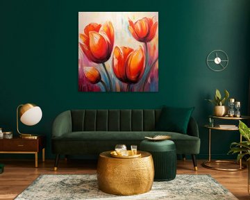 Rode tulpen van Imagine
