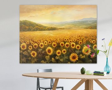 Landschap met zonnebloemen van Imagine