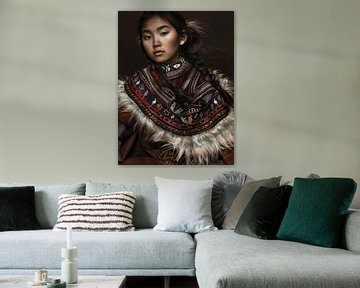 Portret van een Inuit meisje van Carla Van Iersel