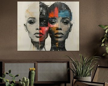 Peinture de portraits de femmes | Les visages de l'identité se confondent