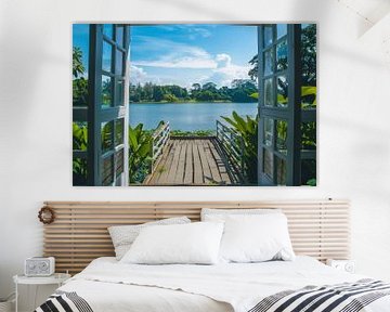 Venster naar zeegezicht van Poster Art Shop