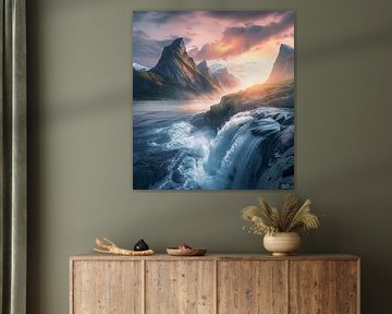 Landschap in stormlicht