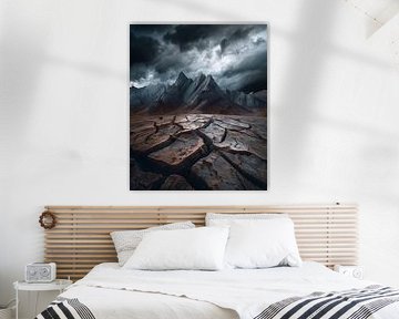 Landschap in een onweersbui