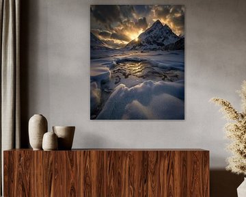 Landschap in stormlicht