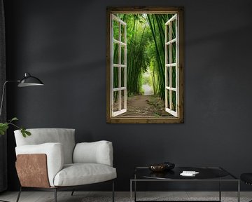 Uitzicht op het bamboebos van Poster Art Shop