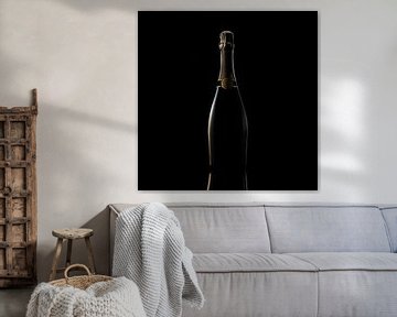 Luxe champagnefles silhouette van TheXclusive Art