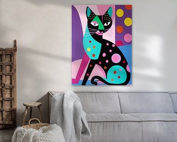 polka kleurrijke kat van haroulita