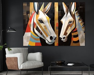 Painting Colourful Zebra's | Zebra Party by ARTEO Paintings