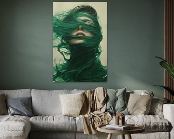 Groen Portret | Emerald Tresses Enigma van Kunst Kriebels