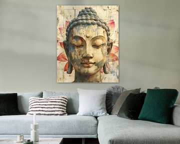 Oude Boeddha met Lotus van But First Framing
