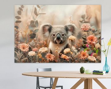 Bloemen en Knuffels - Koala in Bloemenveld van Eva Lee