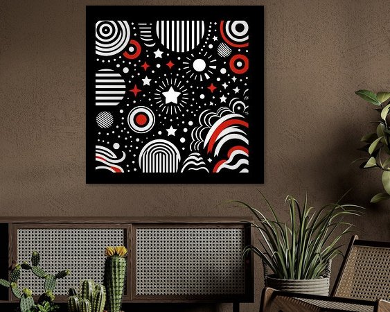 Voorbeeld van het werk in een kamer