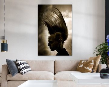 portret met punk kapsel