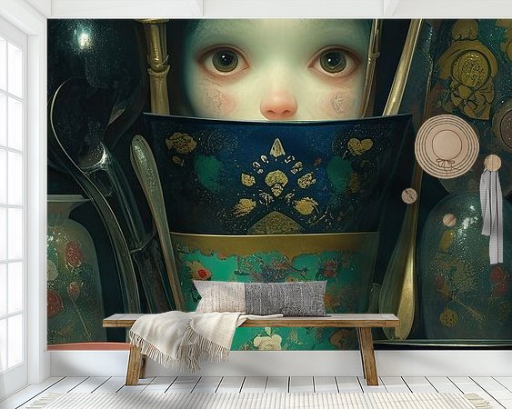 Voorbeeld van het werk in een kamer