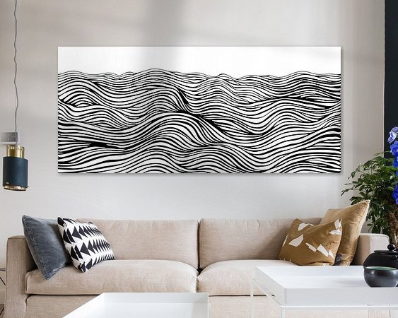 Voorbeeld van het werk in een kamer