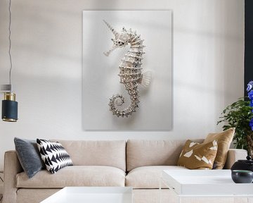 glitter white seahorse by haroulita