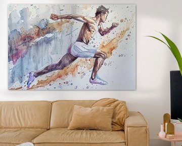 Zeichnung, Aquarell, Sport, Laufen von Peter Pen Zeichnungen und Gemälde