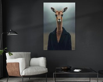 Portrait mélangeant humain et animal sur Egon Zitter