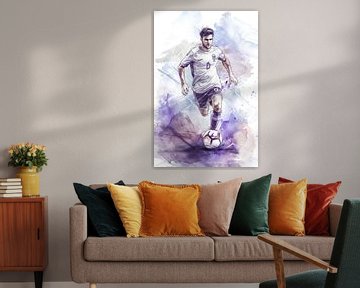 Drawing, watercolour, sports, football by Peter Pen Drawings and Paintings