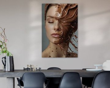 Lady with melting chocolate