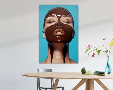 Lady with melting chocolate