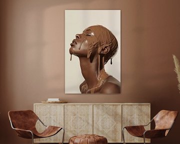 Lady with melting chocolate