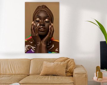 portrait woman with melting chocolate