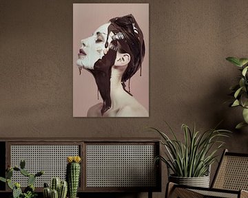 portret vrouw met smeltende chocolade van Egon Zitter