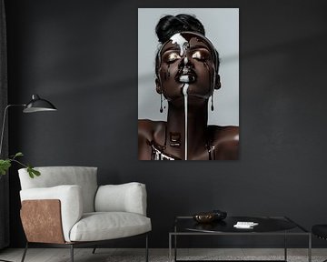 portret vrouw met smeltende chocolade van Egon Zitter