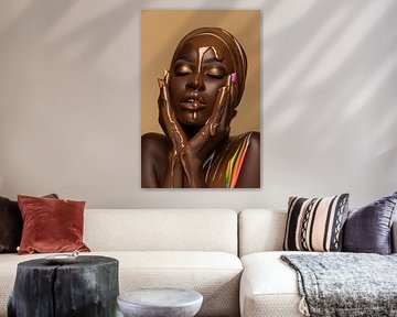 portrait woman with chocolate