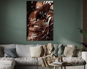 portrait woman with chocolate